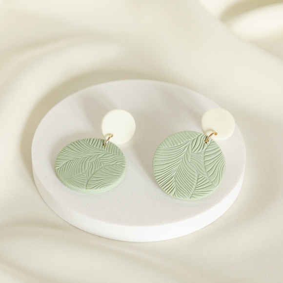 Sage Foliage Earrings - Only 3 left! - Picture 4 of 8